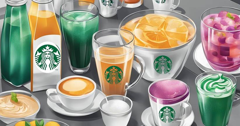 Starbucks drinks are shown on a table.