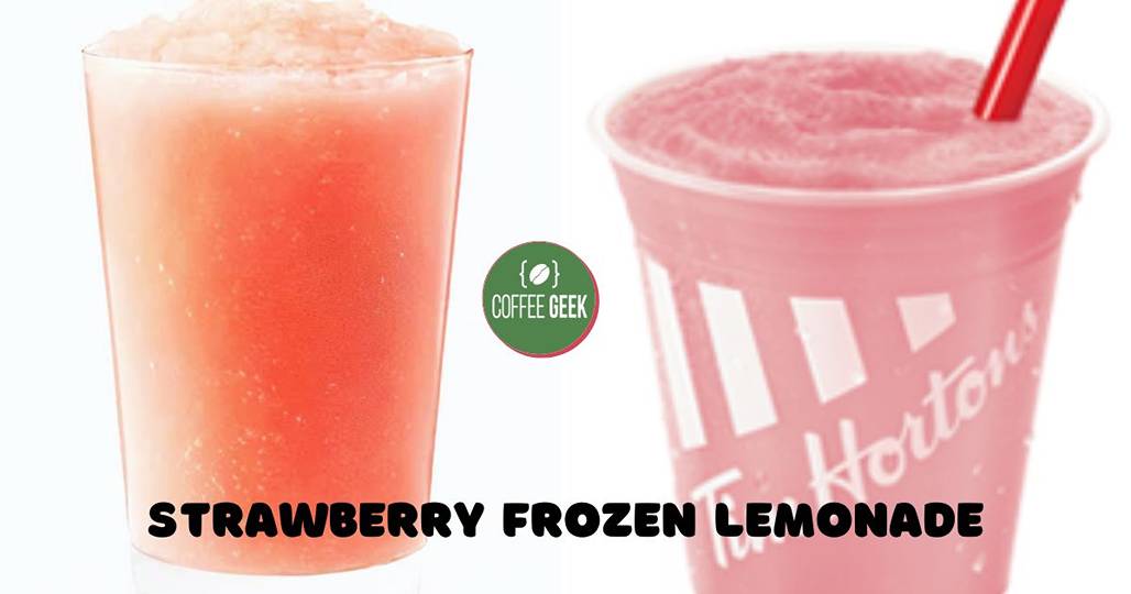 A strawberry frozen lemonade and a strawberry frozen lemonade.