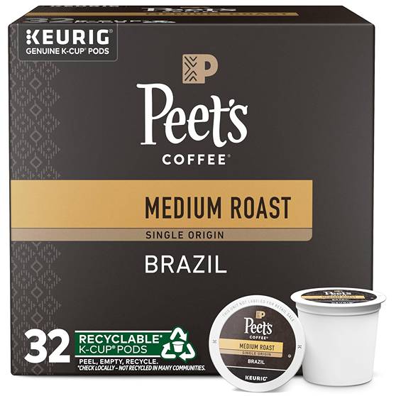 Peet's Coffee Brazil Medium Roast K-Cups
