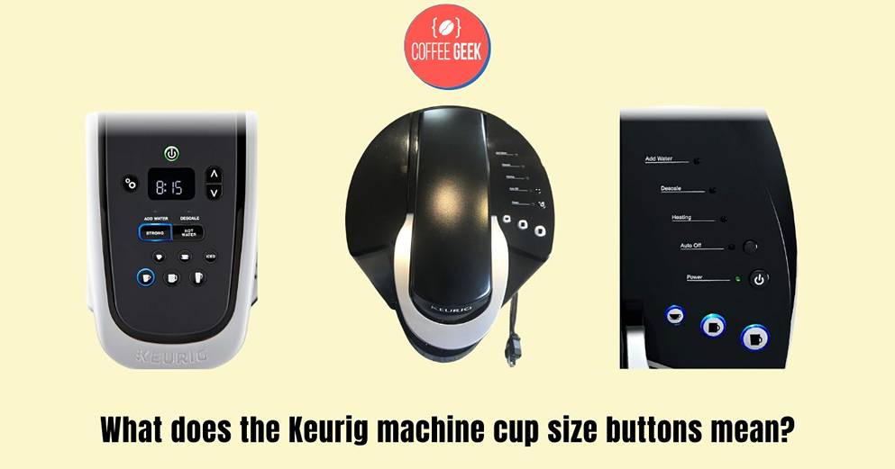 What does the keurig machine cup size buttons mean?.
